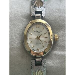 LA Express Gold And Silver Tone Oval Dial Women’s Quartz Watch
